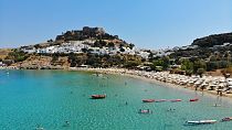 A view of the town on Lindos on the island of Rhodes