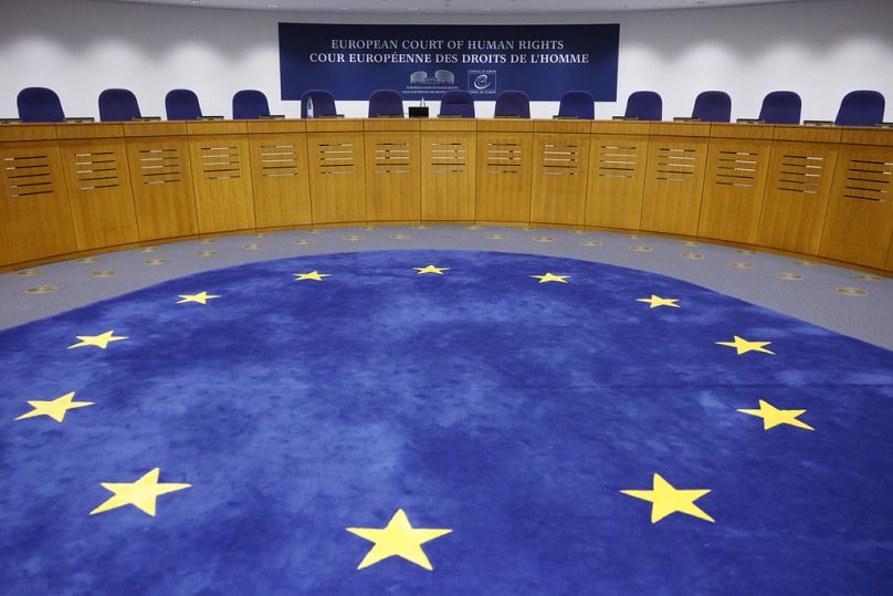 View of the European Court of Human Rights Tuesday, April 9, 2024 in Strasbourg