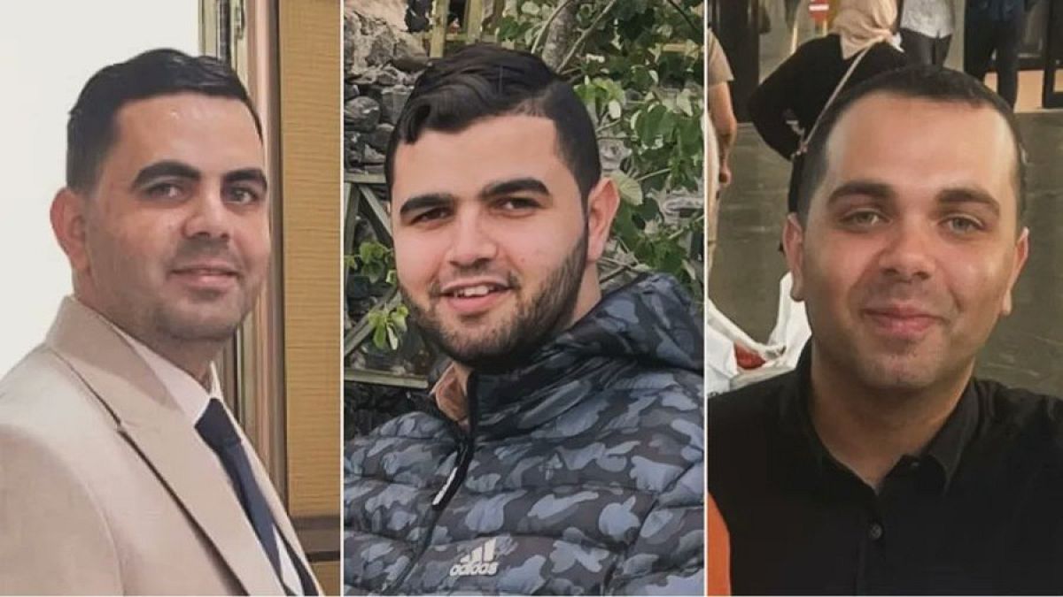 أبناء إسماعيل هنية، حازم وأمير ومحمد، الذين قتلوا في غارة إسرائيلية على مخيم الشاطئ في غزة يوم الأربعاء 10 نيسان / أبريل 2024