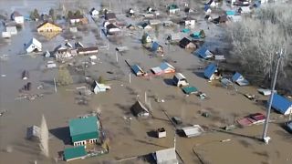 Zonas inundadas en Kazajistán