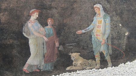 Freska s prikazom Jelene Trojanske s Parisom