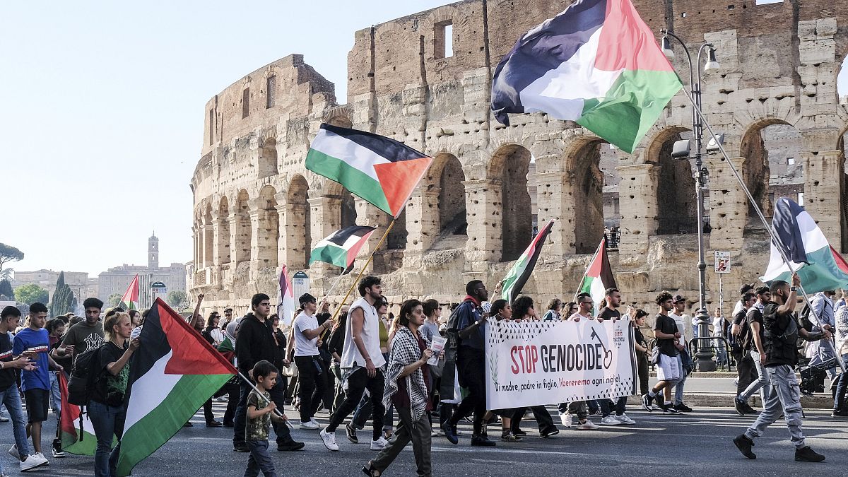 Palesztinpárti megmozdulás Londonban, Rómában és Berlinben