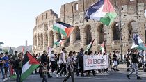Protestas propalestinas en Roma