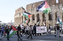 Protestas propalestinas en Roma