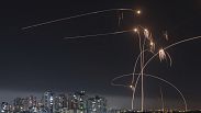 Israel's Iron Dome missile defense system fires interceptors at rockets launched from the Gaza Strip, in Ashkelon, southern Israel. Thursday, May 11, 2023.