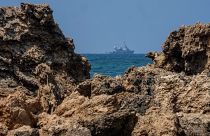 Израильский военный корабль в Средиземном море
