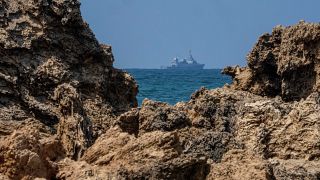 Израильский военный корабль в Средиземном море