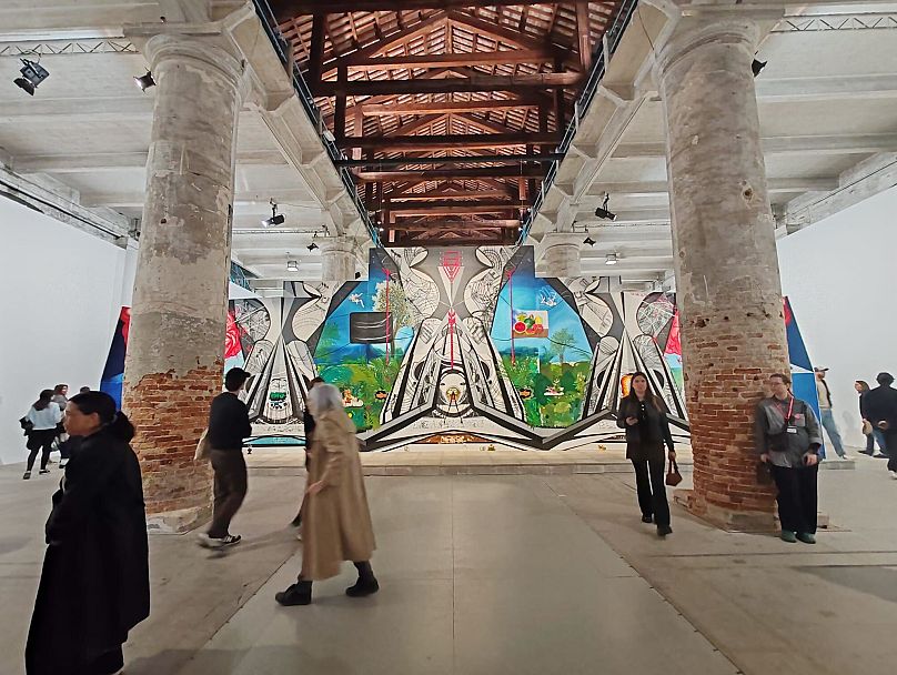 Inside the Arsenale exhibition site of the Venice Biennale 2024