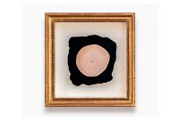 Marcel Duchamp, Prière de Toucher, 1947, Modified readymade: foam rubber breast on velvet mounted paper, 10 cm diameter