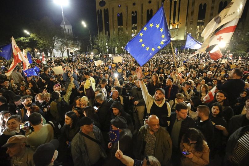 Die Demonstranten waren überwiegend pro-europäisch.