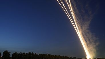 FILE - Israel's Iron Dome anti-missile system fires to intercept a rocket launched from the Gaza Strip towards Israel, near Sderot, Israel, Wednesday, May 10, 2023.