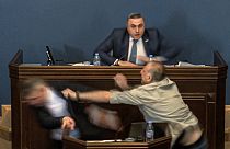 Gürcistan Parlamentosu'nda kavga