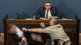 Gürcistan Parlamentosu'nda kavga