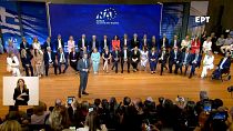 O primeiro-ministro grego Kyriakos Mitsotakis anuncia os candidatos às eleições europeias