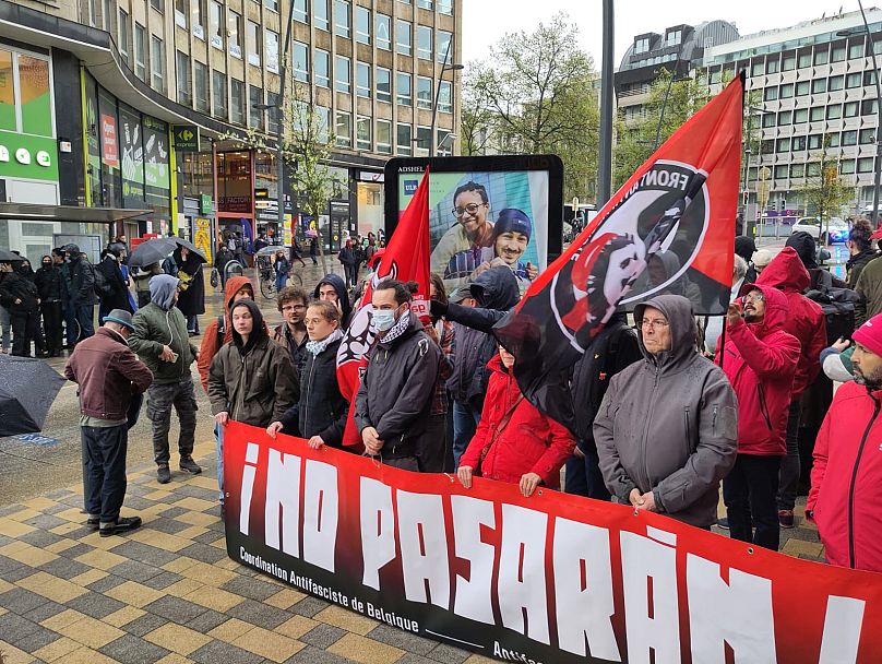 Un'immagine della manifestazione antifascista organizzata nei pressi dell'evento NatCon