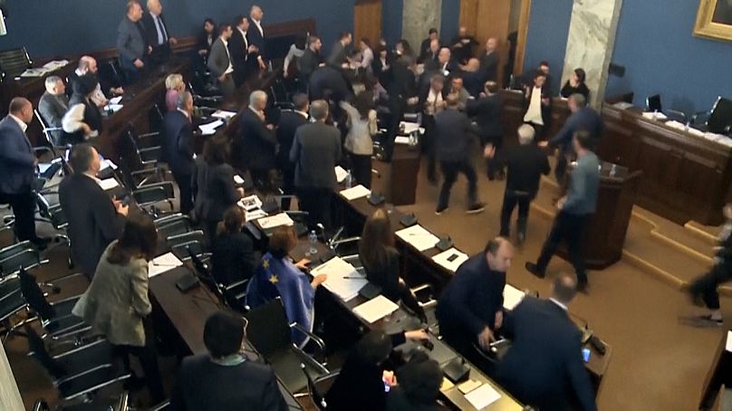 درگیری در پارلمان گرجستان