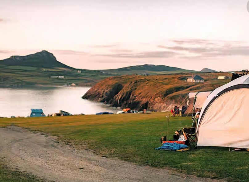 Pencarnan is a seafront camping site on a working farm in Wales