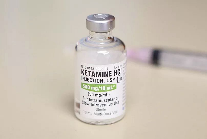 Dieses Foto zeigt ein Fläschchen mit Ketamin, das normalerweise in einem verschlossenen Schrank aufbewahrt wird, 25. Juli 2018 in Chicago.