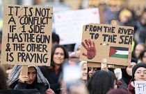 تظاهرات طرفداران حقوق فلسطینی‌ها با شعار «از نهر تا بحر» (عکس از آرشیو)