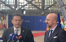 Primeiro-ministro, Luís Montenegro, com o presidente do Conselho Europeu, Charles Michel