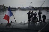 غواصة فرنسية هجومية من طراز روبيس في تولون، فرنسا