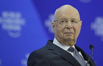 Klaus Schwab, Chairman of the World Economic Forum attends the opening of the Annual Meeting of World Economic Forum in Davos, Switzerland, Tuesday, Jan. 16, 2024.