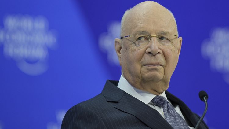 Klaus Schwab, Chairman of the World Economic Forum attends the opening of the Annual Meeting of World Economic Forum in Davos, Switzerland, Tuesday, Jan. 16, 2024.