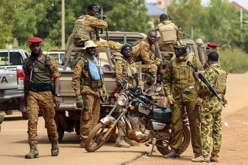 Soldiers loyal to Burkina Faso's latest post-coup leader, Ibrahim Traore.