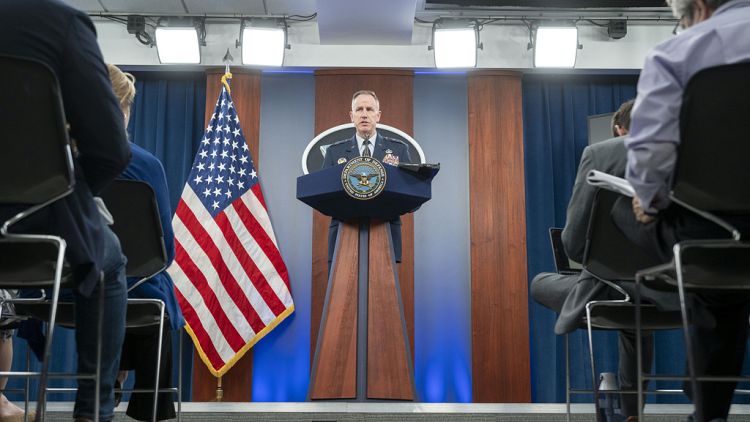 Le major-général Pat Ryder, secrétaire de presse du Pentagone; jeudi 18 avril 2024.