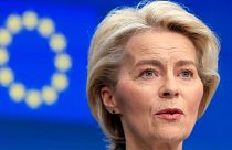 European Commission President Ursula von der Leyen addresses a media conference at the conclusion of an EU Summit in Brussels, Friday, 22 March 2024. 