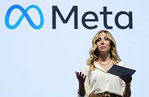 Derya Matras, Vice President Northern Europe, Middle East and Africa speaks at the at the Meta AI Day in London, Tuesday, April 9, 2024. 