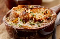 A classic French onion soup