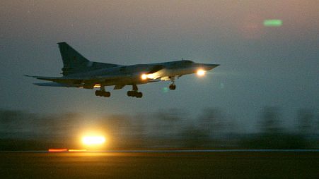 یک هواپیمای بمب افکن Tu-22M3 روسی در مکانی نامعلوم در سال ۲۰۰۳
