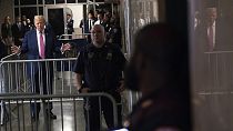 Former President Donald Trump arrives at Manhattan criminal court in New York