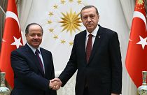 رجب طیب اردوغان، رئیس جمهور ترکیه و مسعود بارزانی رئیس اقلیم کردستان عراق
