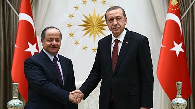 رجب طیب اردوغان، رئیس جمهور ترکیه و مسعود بارزانی رئیس اقلیم کردستان عراق