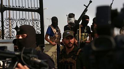 صورة خلال عرض لقوات الحشد الشعبي في البصرة، العراق تم التقاطها بتاريخ 8 سبتمبر 2018