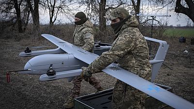 Ukrán katonák drónindítás előtt