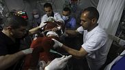 Intervention médicale après un bombardement israélien, le 20 avril 2024.
