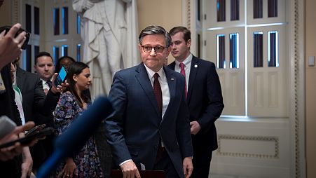 Mike Johson, "speaker" de la Chambre des représentants américaine, le samedi 20 avril 2024.