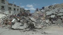 منازل مدمرة جراء القصف الإسرائيلي في رفح. 2024/04/21