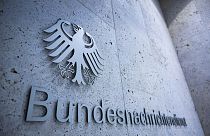  The secret service's lettering is on one of the entrances to the headquarters of the German Federal Intelligence Service (BND) in Berlin, Germany, Dec. 22, 2022.