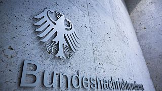  The secret service's lettering is on one of the entrances to the headquarters of the German Federal Intelligence Service (BND) in Berlin, Germany, Dec. 22, 2022.