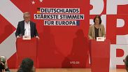 Nicolas Schmit, candidato dos socialistas europeus, com Katharina Barley, cabeça-de-lista do SPD 