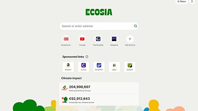 Capture of the web browser launched by Berlin-based Ecosia.