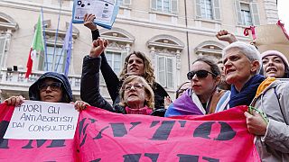 Am Montag protestierten Abtreibungsbefürworter vor dem Senat gegen die Gesetzesänderung.