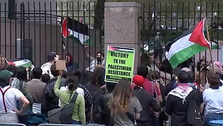 Palesztinpárti demonstrálók csatlakoznak a Columbián tüntető diákokhoz