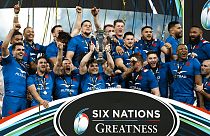 France beats England to take home the Six Nations title at the Stade de France in Saint-Denis, March 19, 2022. 