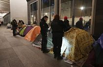 Migrantes em tendas