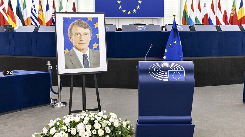 Homenaje póstumo a David Sassoli, presidente del Parlamento Europeo.